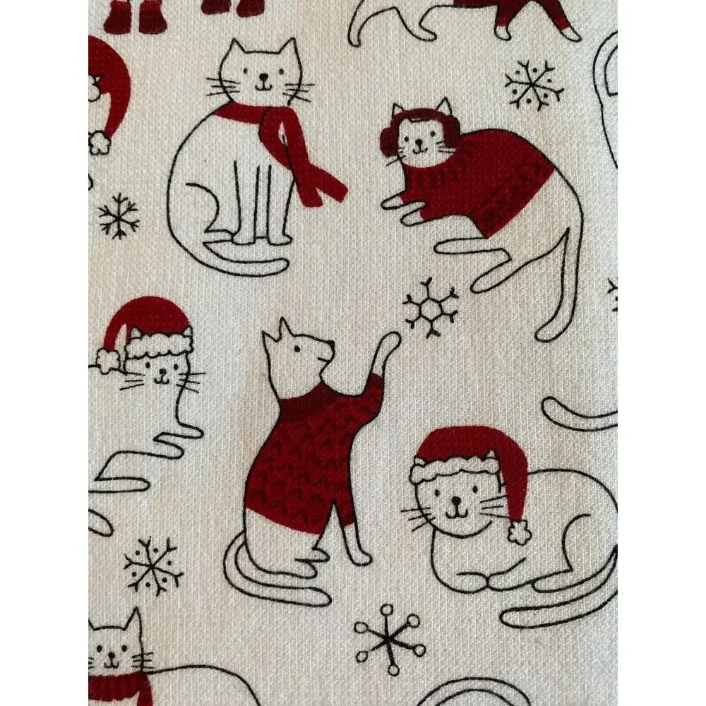 NWT Holiday Winter Cats & Snowflakes 3 piece Christmas Xmas Kitchen Towel Set